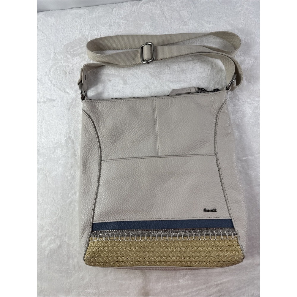 The Sak Lucia Leather Crossbody Coastal Block Espadrille Design VGUC